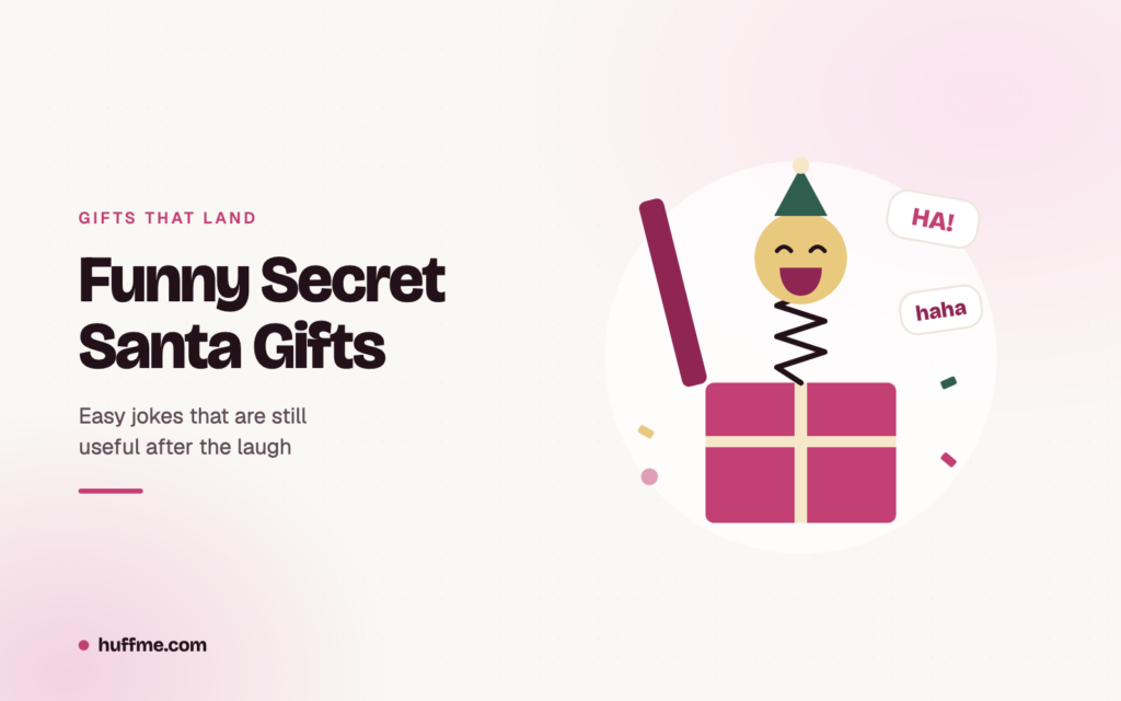 Laughing jack-in-the-box popping out of a wrapped gift